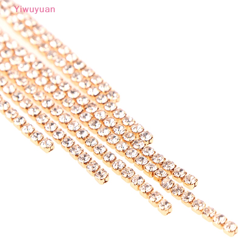 < Yiwuyuan > Bông Tai Bạc S925 Dáng Dài Đính Pha Lê Lấp Lánh Phong Cách Cổ Điển Mới Cho Nữ