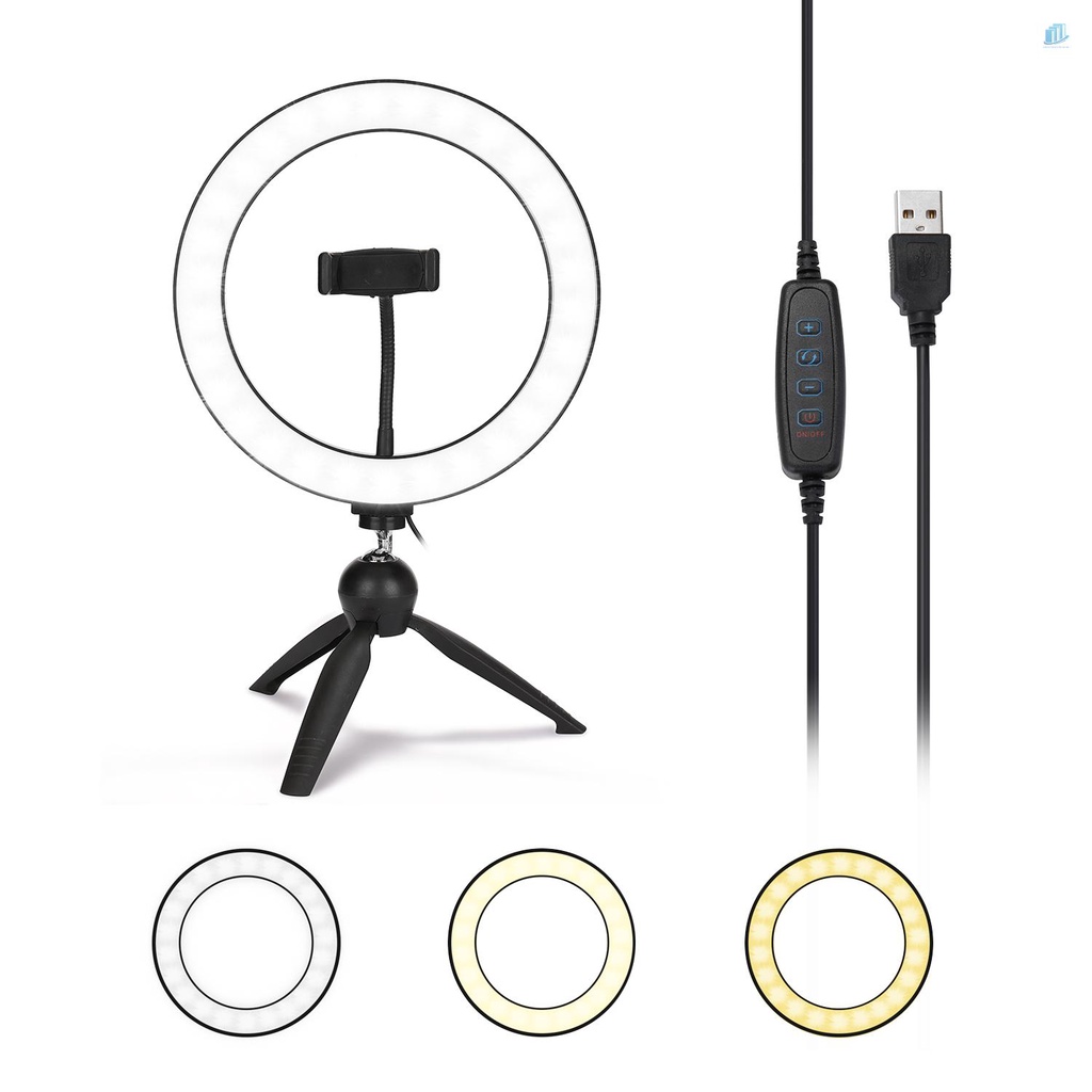 Đèn LED Tròn Thông Minh 10 &quot;Có Kẹp Gắn Điện Thoại Có Thể Điều Chỉnh Độ Sáng Để Quay Video / Phát Trực Tiếp