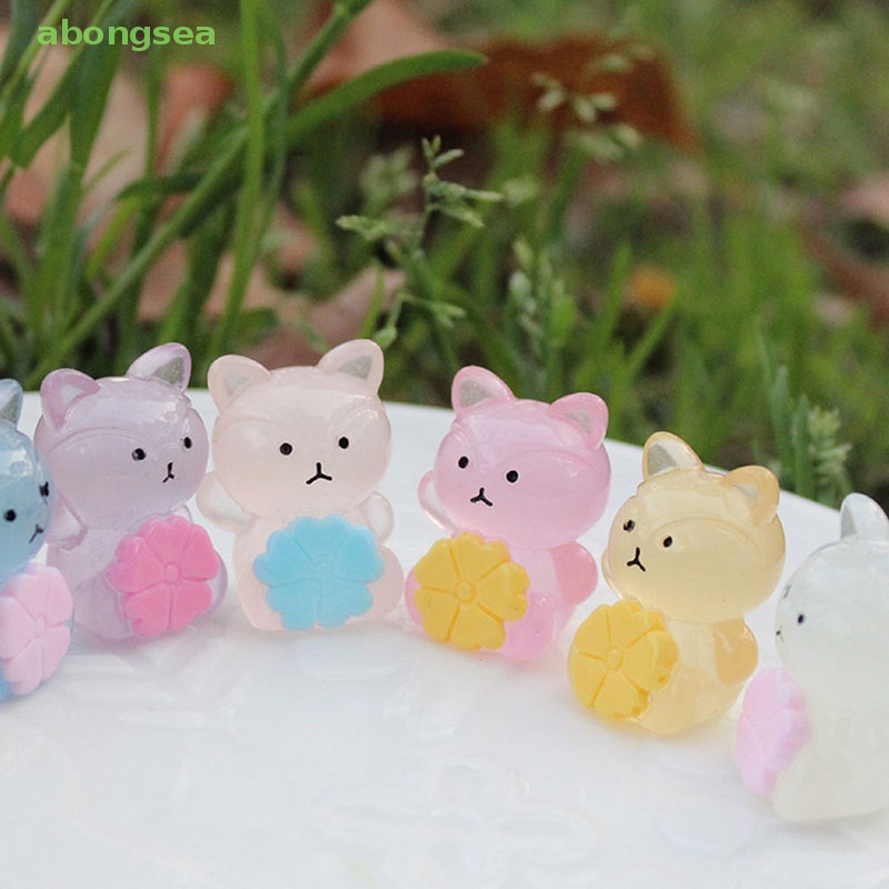 Set 10 Tượng Nhựa Phát Quang Hình Cáo Vịt Con Xinh Xắn Dùng Để Trang Trí Nội Thất