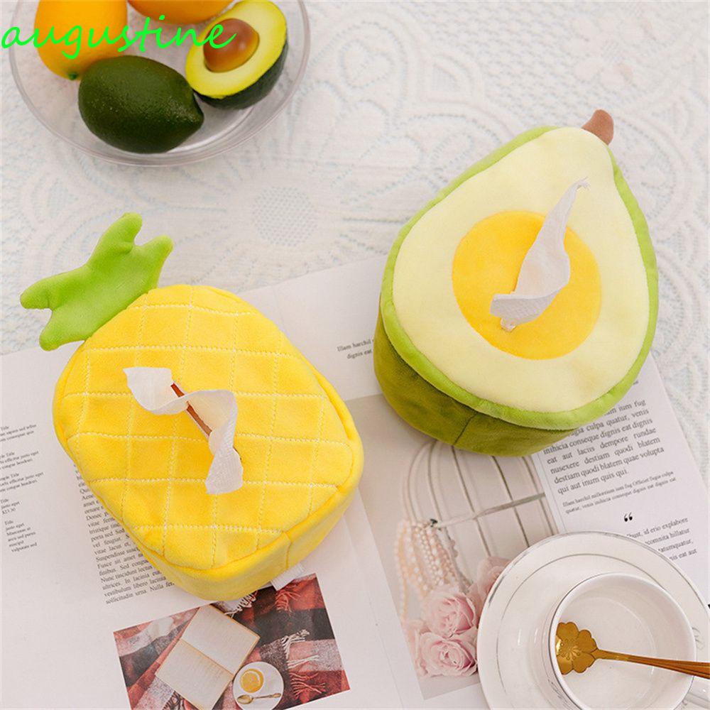 Hộp Đựng Khăn Giấy Bằng Lông Nhung Mềm Hình Quả Bơ Sáng Tạo Cho Xe Hơi