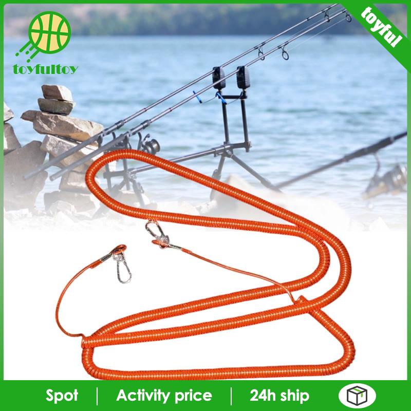 [Toyfulcabin] Dây Thép Cuộn Câu Cá Mở Rộng Thuận Tiện Có Móc Khóa Carabiner