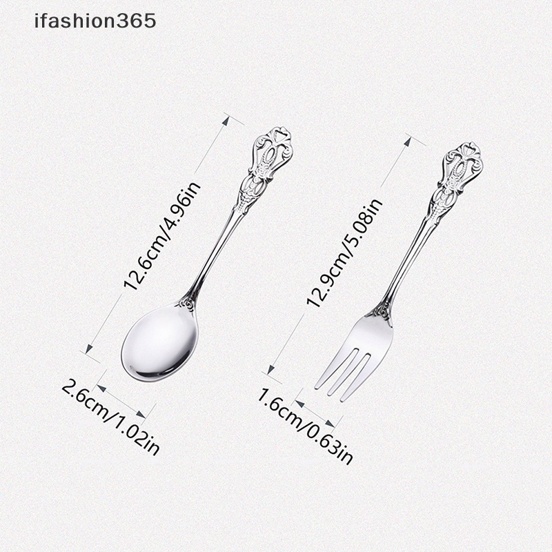 Bộ Muỗng Nĩa Bằng Thép Không Gỉ Phong Cách Vintage Thời Trang ifashion365
