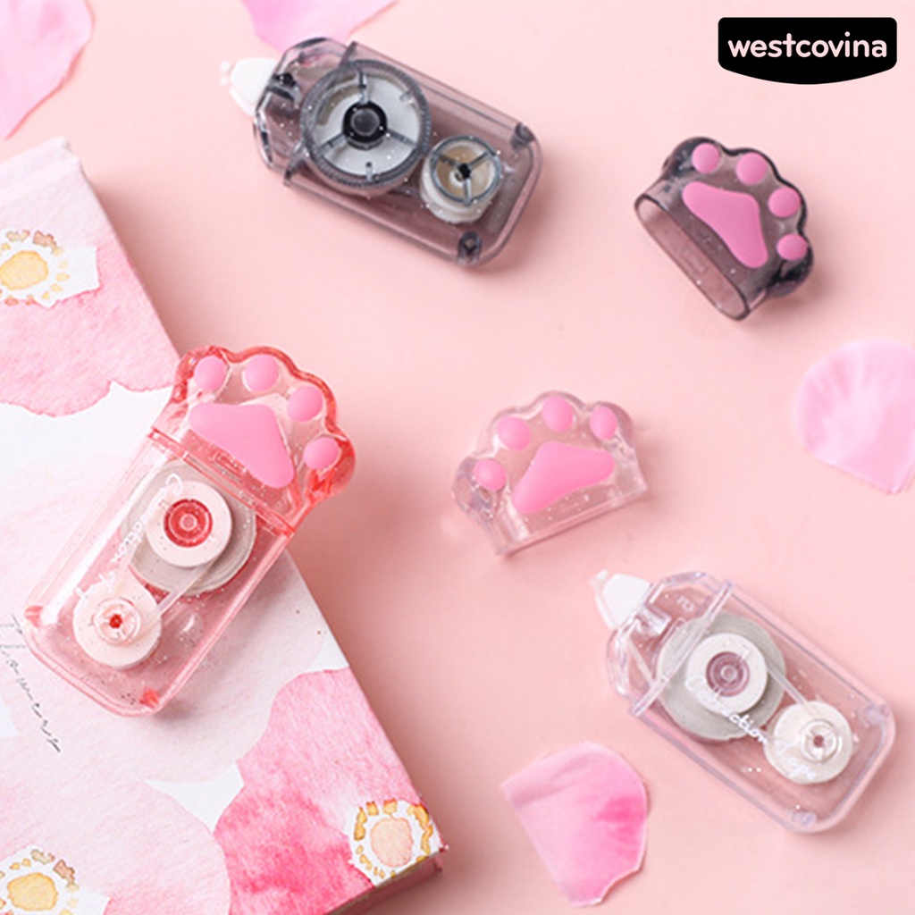 [COD]♪Băng Keo Chỉnh Sửa Tư Thế Dạng Trượt Bằng Nhựa Trong Suốt Hình Chân Mèo Màu Trắng