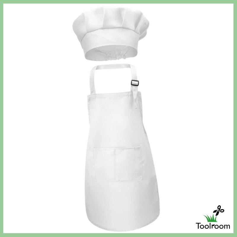 Bộ Tạp Dề Đầu Bếp Có Túi Trước Điều Chỉnh Được Cho Trẻ Em