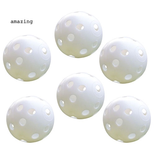 Set 6 Quả Bóng Golf Cao Su Đàn Hồi Có Lỗ Dành Cho Người Mới Tập Chơi Trong Nhà