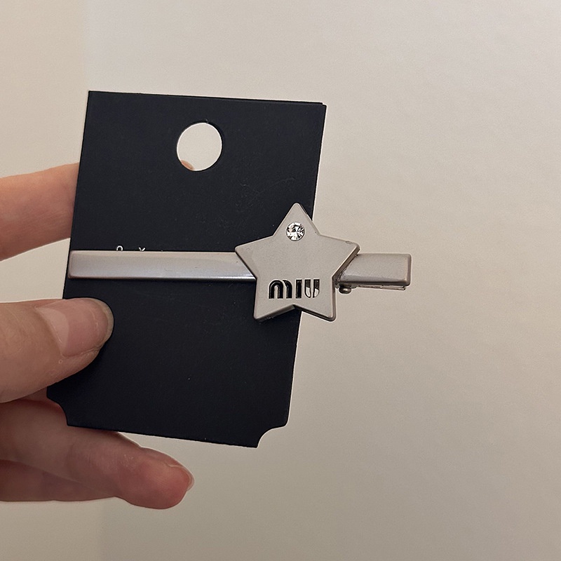 Kẹp Tóc Mỏ Vịt Bằng Kim Loại Màu Bạc Nhẹ Hình Ngôi Sao Sang Trọng Hàn Quốc Cho Nữ