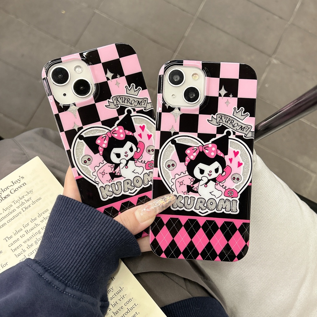 Ốp Điện Thoại TPU Silicone Mềm Trong Suốt Họa Tiết Kuromi Hoạt Hình Cho iPhone11 12 13 14 Pro Max