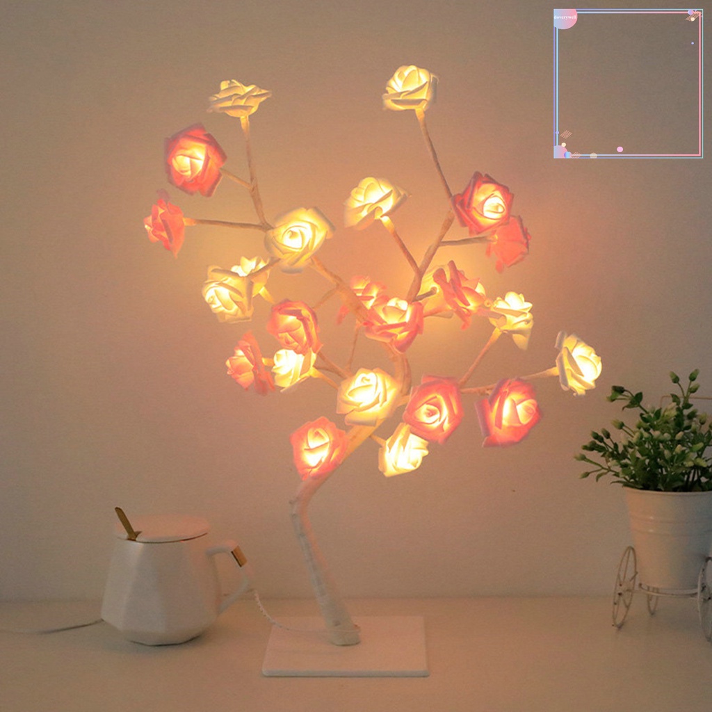 [DDJ] Đèn LED Để Bàn Hình Hoa Hồng Mềm Mại Công Suất Thấp Kết Nối Cổng USB Có Thể Tháo Rời