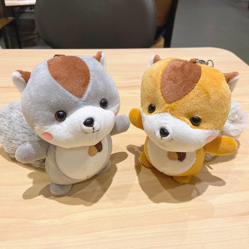 Móc khóa balo móc khóa túi móc khoá thú bông keyring móc khoá xinh Túi sóc Plush chuỗi búp bê túi xách dễ thương Cặp đôi chìa khóa Đeo ba lô treo búp bê trang trí chuỗi chìa khóa