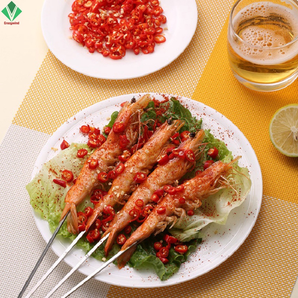 Bộ 10 Xiên Nướng Bbq Bằng Inox Xoay 360 Độ Chuyên Dùng° Xiên Ăn Đầu Phẳng Xoay Được Tiện Dụng