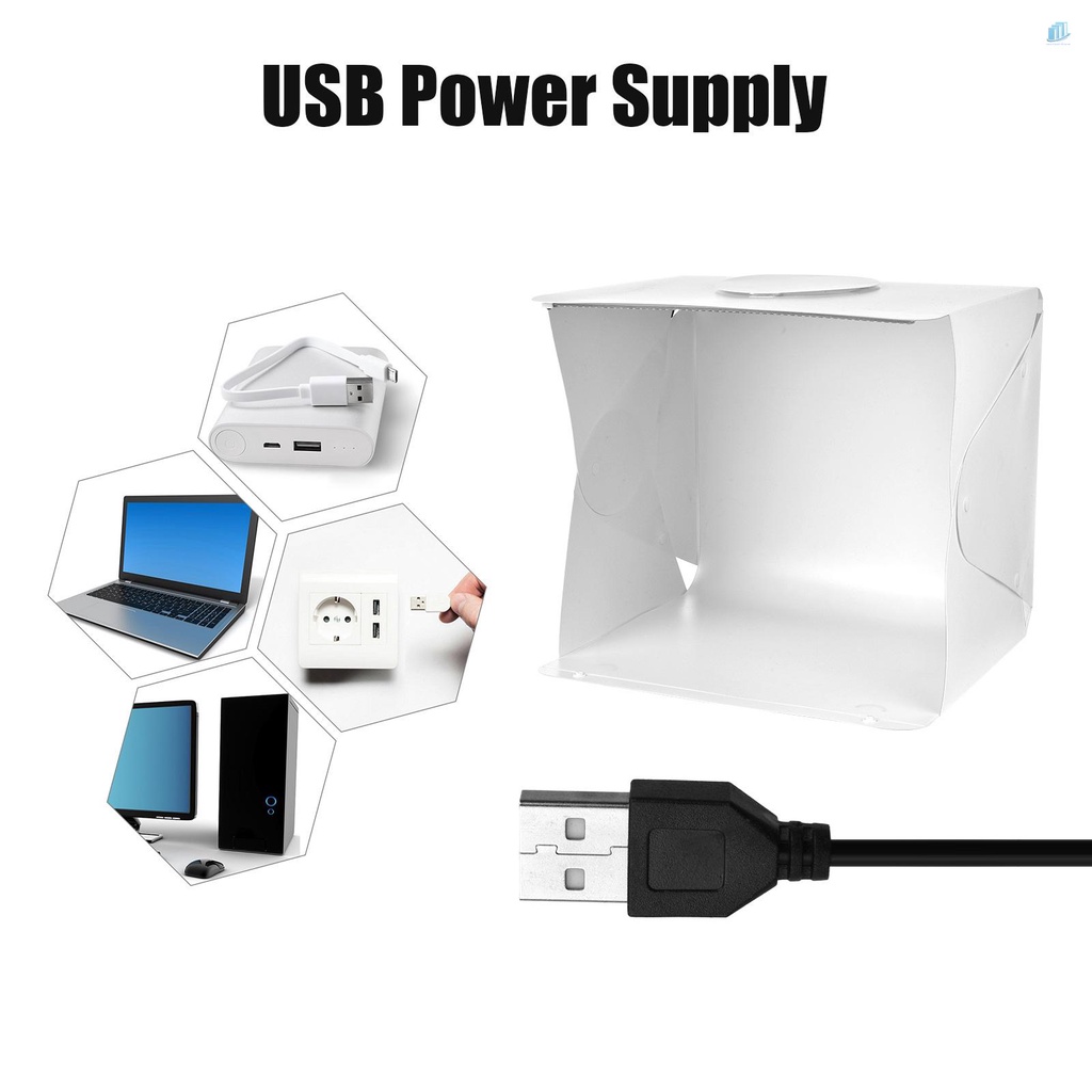 Hộp Đèn Chụp Ảnh Mini Andoer 40cm / 15.7inch 10W 5500K Với 6 Màu Có Kẹp Gắn Điện Thoại / Máy Tính Để Bàn