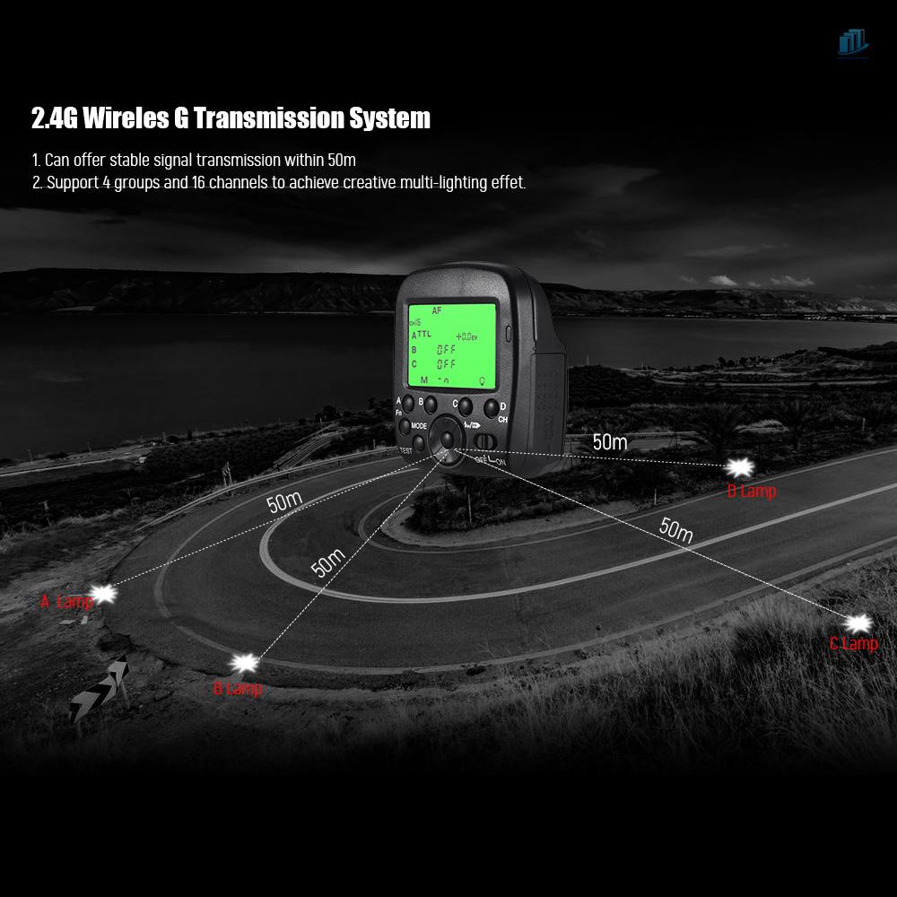 Bộ Truyền Phát Tín Hiệu Không Dây 2.4GHz TTL 1 / 8000s 4 Group 16 Kênh LCD Cho A77II A7RII A7R A58 A99 ILCE600L