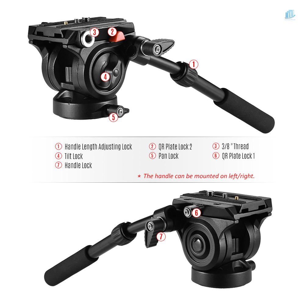 Đầu Nghiêng Tripod Bằng Hợp Kim Nhôm Hỗ Trợ 5kg / 11Lbs Cho Máy Quay Phim A7 Panoramic