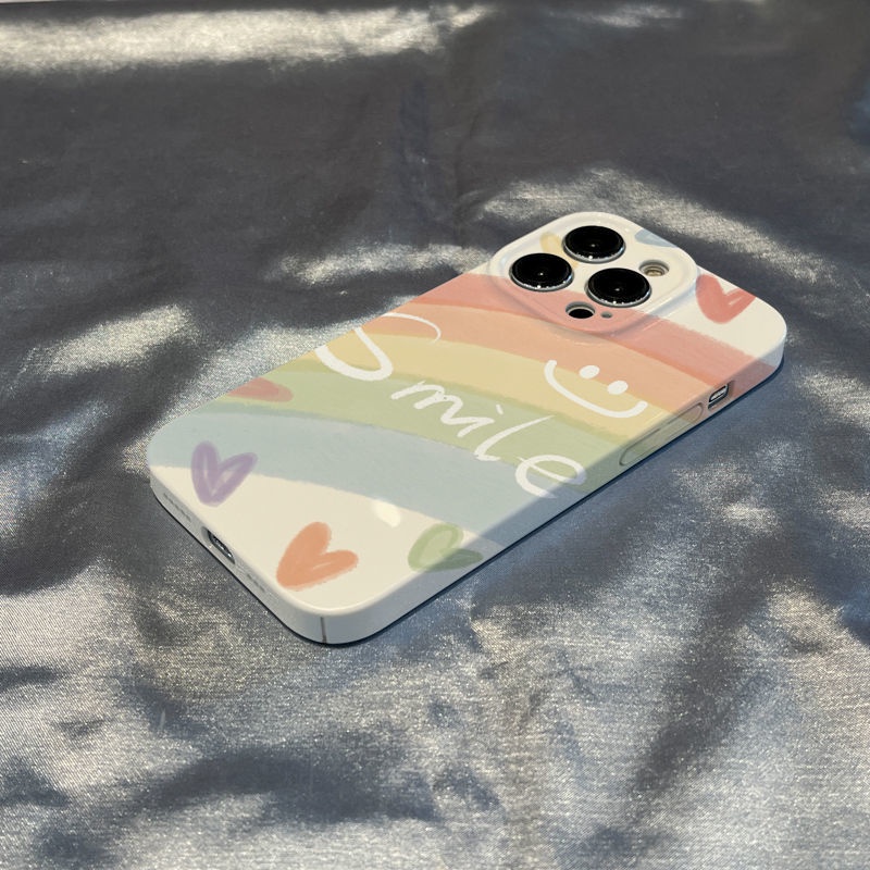 Ốp Điện Thoại Hình Mặt Cười Cầu Vồng Cho Iphone 8xs 14 11 Xr / promax plus 7 Iphone12 / / 13 OD3S