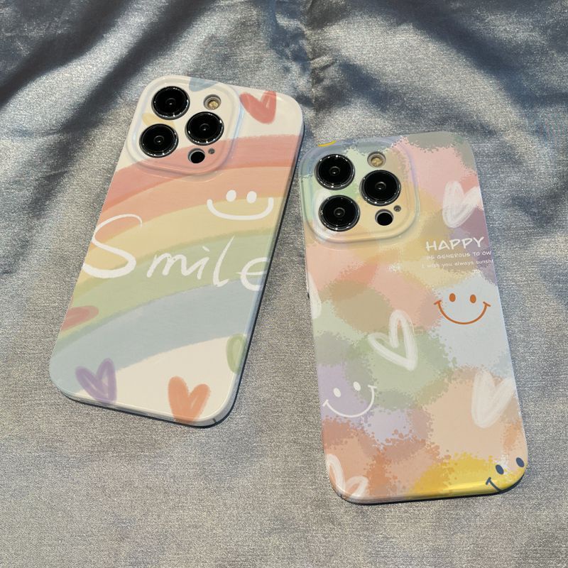 Ốp Điện Thoại Hình Mặt Cười Cầu Vồng Cho Iphone 8xs 14 11 Xr / promax plus 7 Iphone12 / / 13 OD3S
