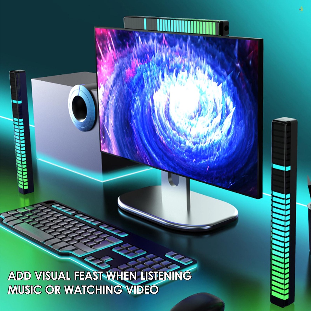 Set 32 Đèn LED RGB Cảm Ứng Âm Thanh Nhiều Màu Sắc Có Thể Sạc Lại Bằng Giọng Nói