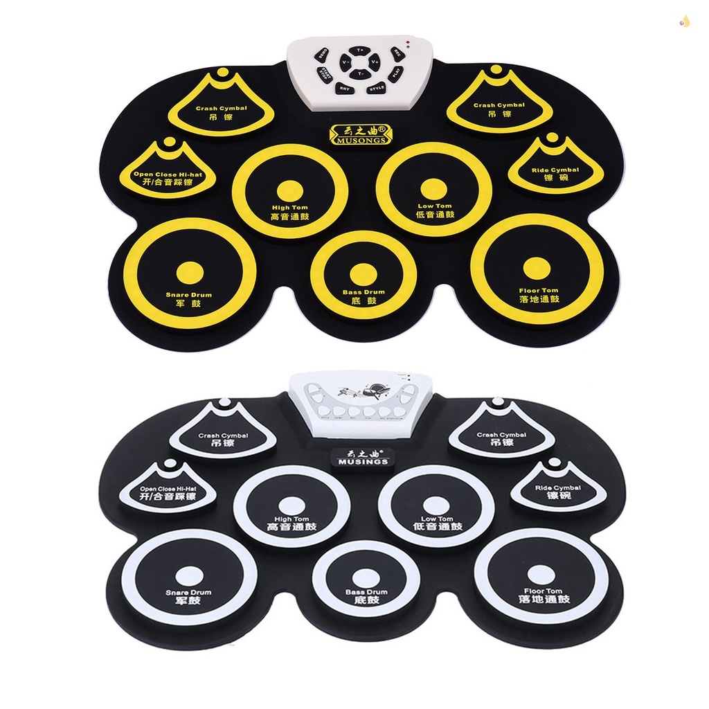 Bộ Trống Điện Tử Bằng Silicone Kỹ Thuật Số USB Có Thể Cuộn Lại Và Bàn Đạp Chân