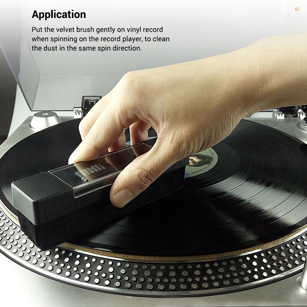 Bộ Dụng Cụ Vệ Sinh Máy Nghe Nhạc Vinyl 3 Trong 1 Với Bàn Chải Sợi Carbon Phối Nhung Thông Dụng Cho Đĩa Quay Đĩa DVD VCD