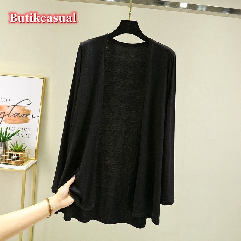 Áo Khoác cardigan Dáng Rộng Vải cotton Plus Size Cho Nữ