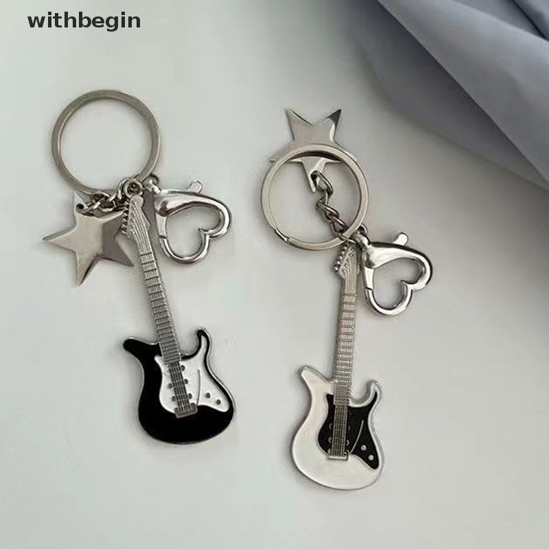 Móc Khóa Hình Đàn Ghita / Ngôi Sao / Trái Tim Ngọt Ngào Thời Trang Cho Nam Và Nữ