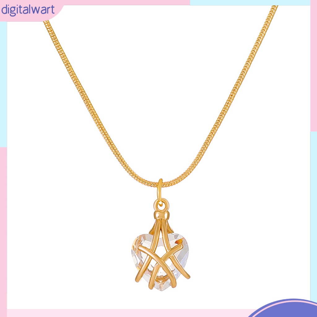 Vòng cổ Mặt Đá Quý Nhân Tạo Hình Trái Tim Lấp Lánh Tùy Chỉnh Thời Trang Cho Nữ