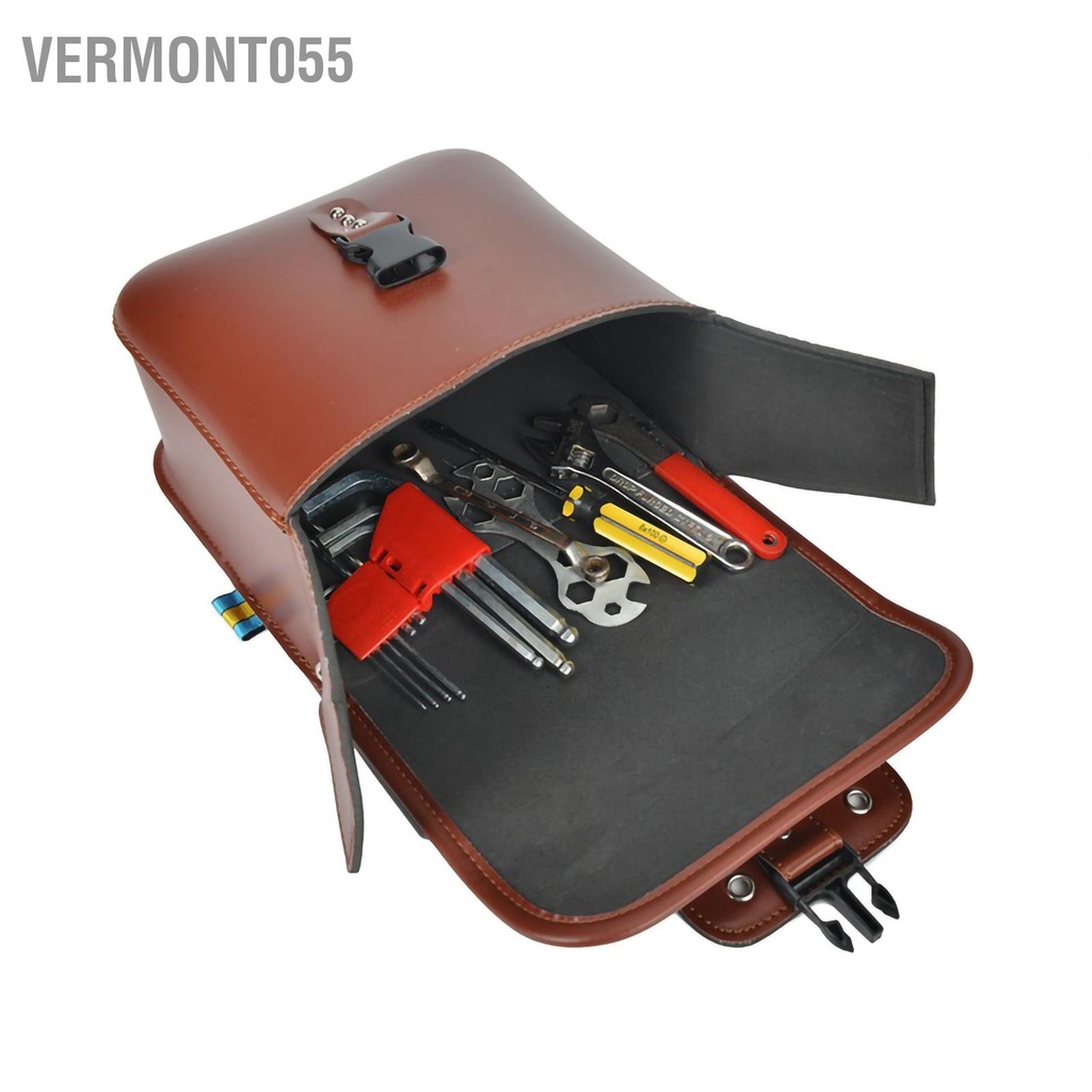 Vermont055 1 Xe Máy Bên Túi Da PU Chống Thấm Nước Saddlebag Sửa Đổi Treo