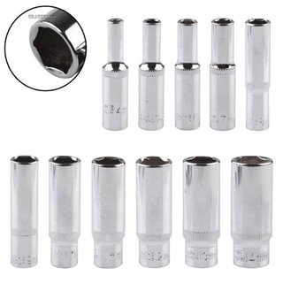【GRCEKRIN】1PCS 4-14mm Deep Socket-Adapter 1/4inch Hex-Socket Wrench-Heads-Ratchet-Tool