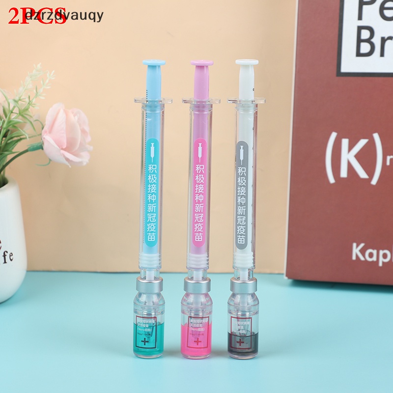 {dzrzdvauqy} 2PC New Push-Pull mô phỏng ống tiêm hình dạng văn phòng HỌC TẬP BÚT chữ ký trung tính mới