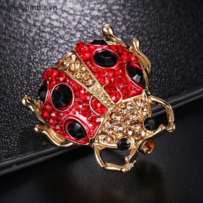 {Timebomb} Ghim Cài Áo Hình Côn Trùng Đính Đá Pha Lê Tráng Men Vintage Dễ Thương Làm Quà Tặng