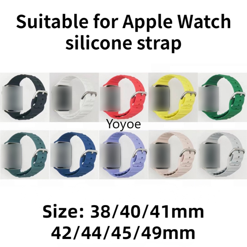 Dây Đeo Đồng Hồ Bằng Silicone Kích Thước 44mm 40mm 45mm 41mm 49mm 42mm 38mm Cho iwatch Series 7 Se 3 4 5 6 8 Ultra