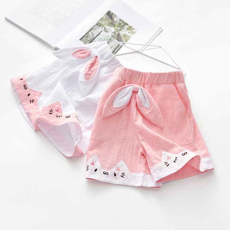 Quần Short Cotton Trơn Mỏng Dễ Phối Đồ Thời Trang Mùa Hè Cho Bé Gái Y28Q