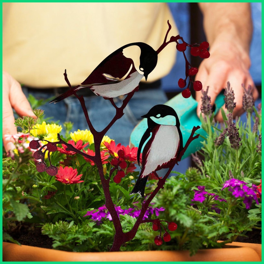 Chim Kim Loại Trên Cành Cây Dễ Thương Trang Trí Vườn