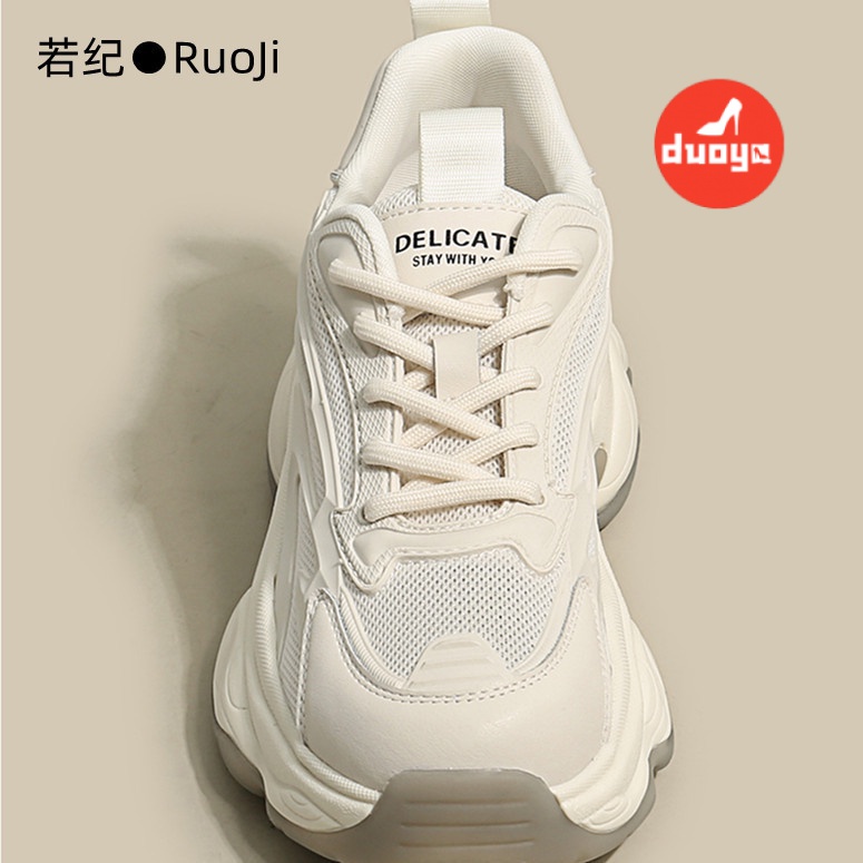 Duoya Giày Thể Thao Da Thật Đế Dày Mềm Mại Màu Trắng Thời Trang Thu Đông Đơn Giản Cho Nữ Giới Miễn Phí Vận Chuyển