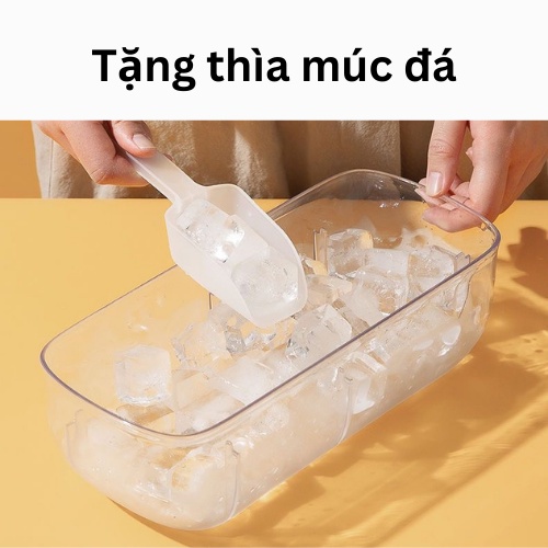 Khay đá tủ lạnh thông minh 48 viên, xả đá chỉ với 1 lần NHẤN, nhưa PET cao cấp an toàn với thực phẩm