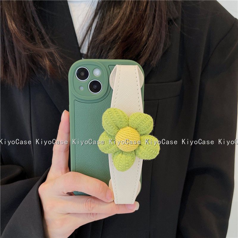 Ốp Điện Thoại silicon Hình Hoa Có Dây Đeo Cho iphone 15 14 pro max 11 13 12 x xs xr max pro max 7 8 plus