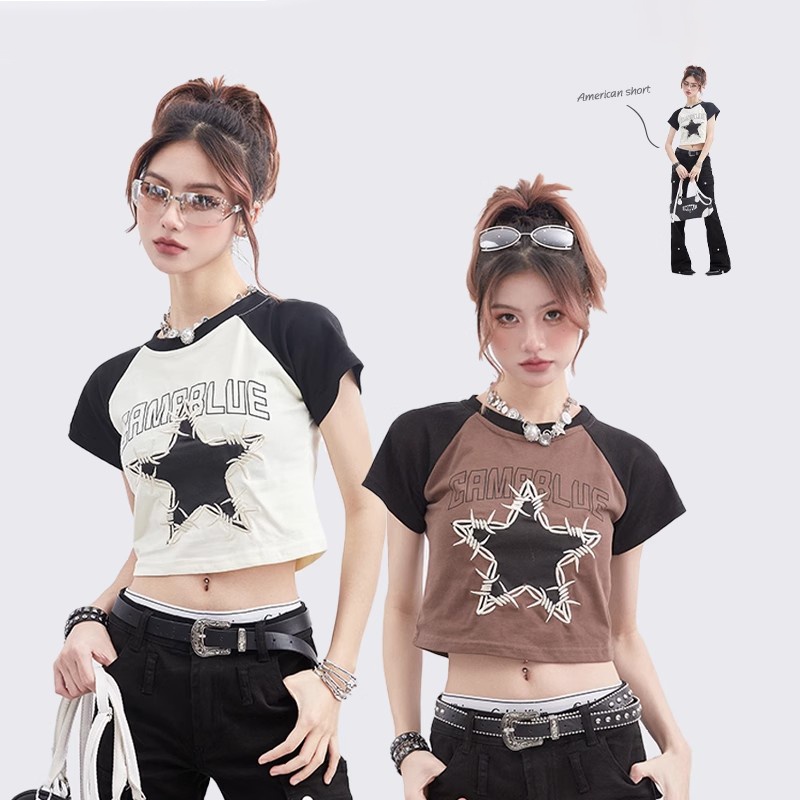 SUXI Áo Thun Croptop Tay Ngắn Dáng Ôm Thời Trang Quyến Rũ Cho Nữ