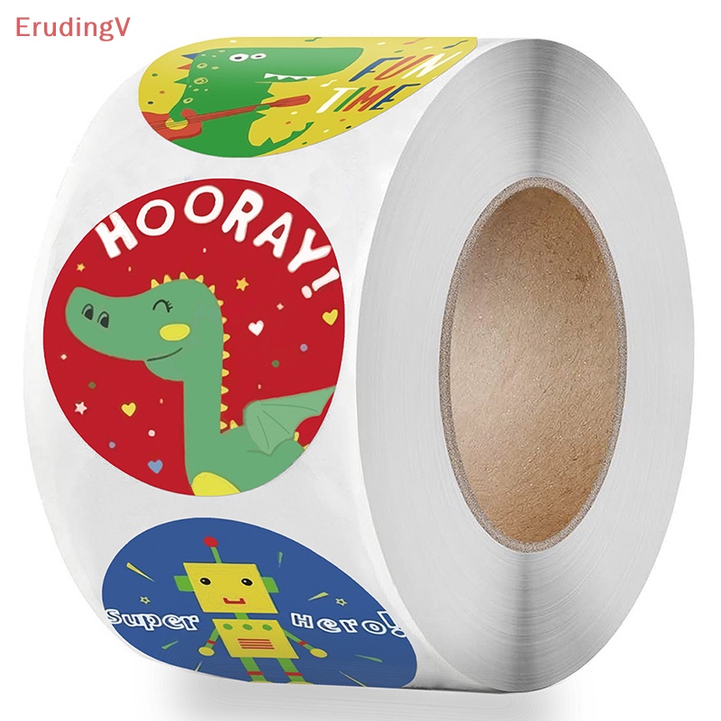 Cuộn Nhãn Dán Khen Thưởng Hình Động Vật Dễ Thương Kích Thước 1 inch