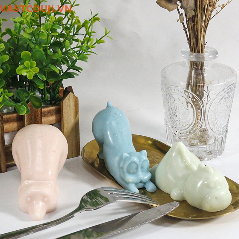 Khuôn Silicon Làm Kẹo / Sô Cô La / Trang Sức Hình Gấu / Chó Rồng VASTJI DIY