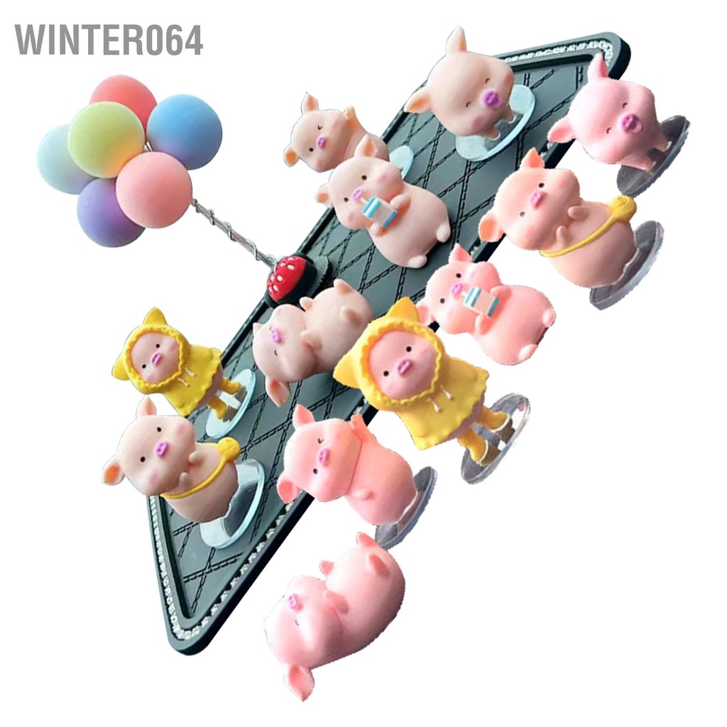 Winter064 Đồ Trang Trí Ô Tô Hình Heo Con Dễ Thương Đế Nhớt Máy Tính Để Bàn Cho Gia Đình Nhà Hàng Văn Phòng