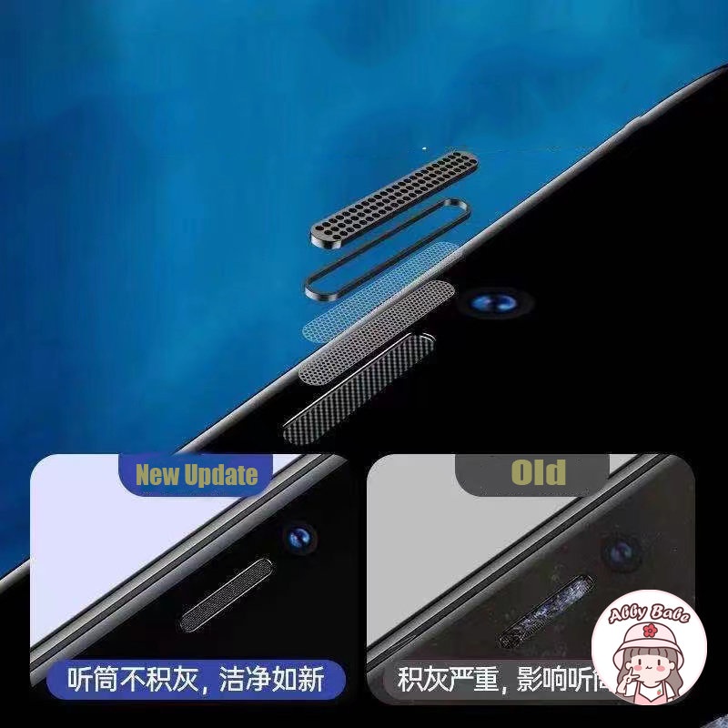 Ốp Điện Thoại Kính Cường Lực Trong Suốt Dạng Lưới Kim Loại Chống Bụi Cho Iphone 11 7Plus 14 13 12 11 Pro Max X XS 7Plus