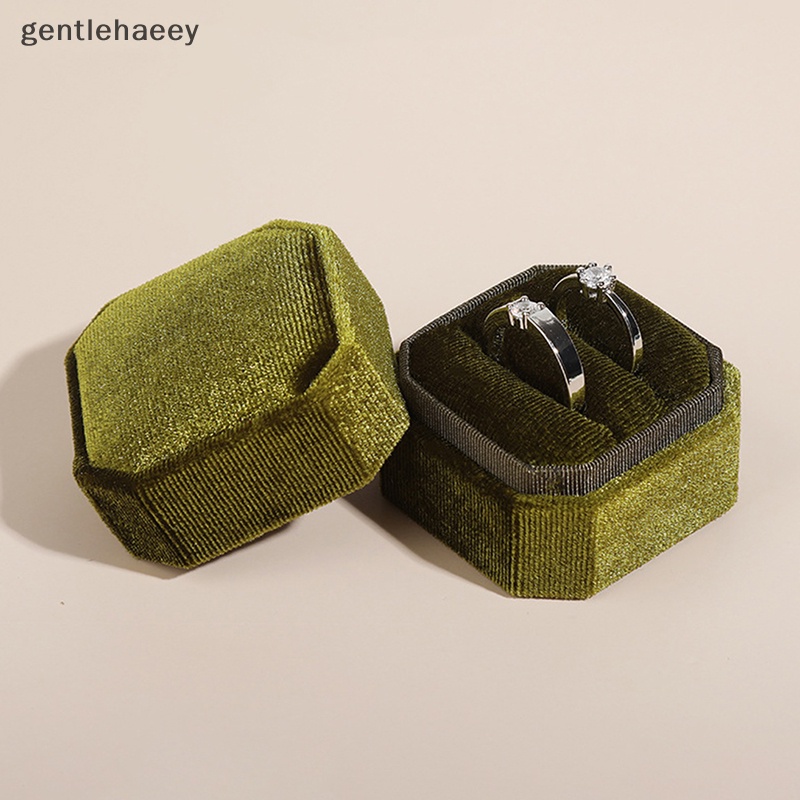 Gent Hộp Đựng Trang Sức Hình Bát Giác Bằng Vải Nhung Kẻ Sắp Xếp Gọn Gàng EN