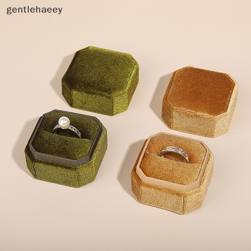 Gent Hộp Đựng Trang Sức Hình Bát Giác Bằng Vải Nhung Kẻ Sắp Xếp Gọn Gàng EN