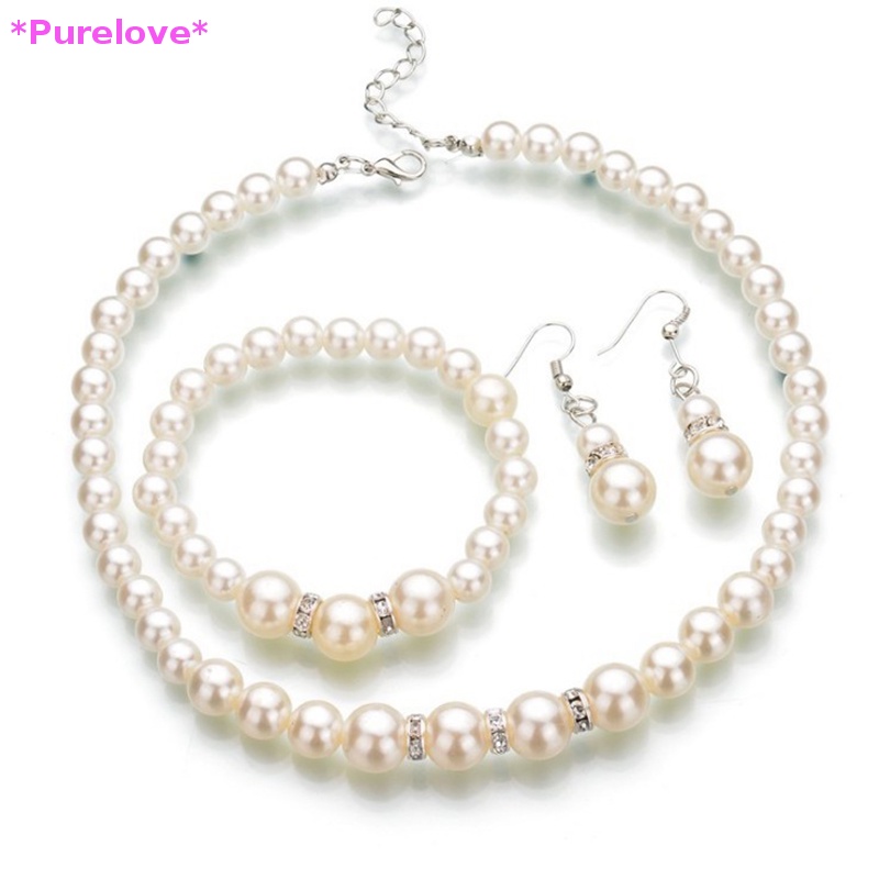 Bộ Trang Sức Đính Ngọc Trai Nhân Tạo Thời Trang Dành Cho Nữ Mới