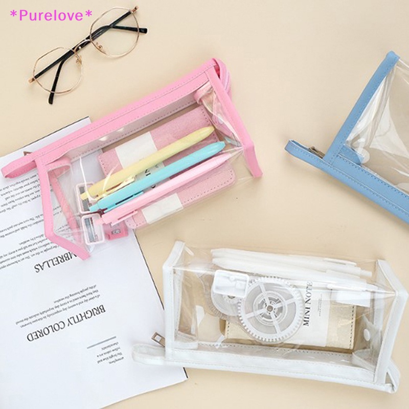 Túi Đựng Bút Trong Suốt Hình Tam Giác Chống Thấm Nước Tiện Dụng Mới