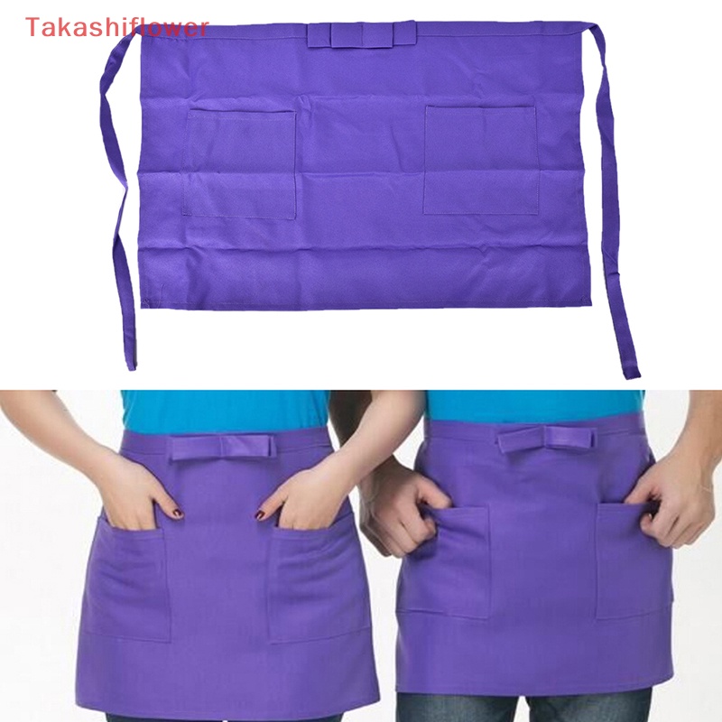 (Takashiflower) Tạp Dề Cotton Ngắn Nửa Eo Cho Bồi Bàn Quán Bar / Pub / Phục Vụ