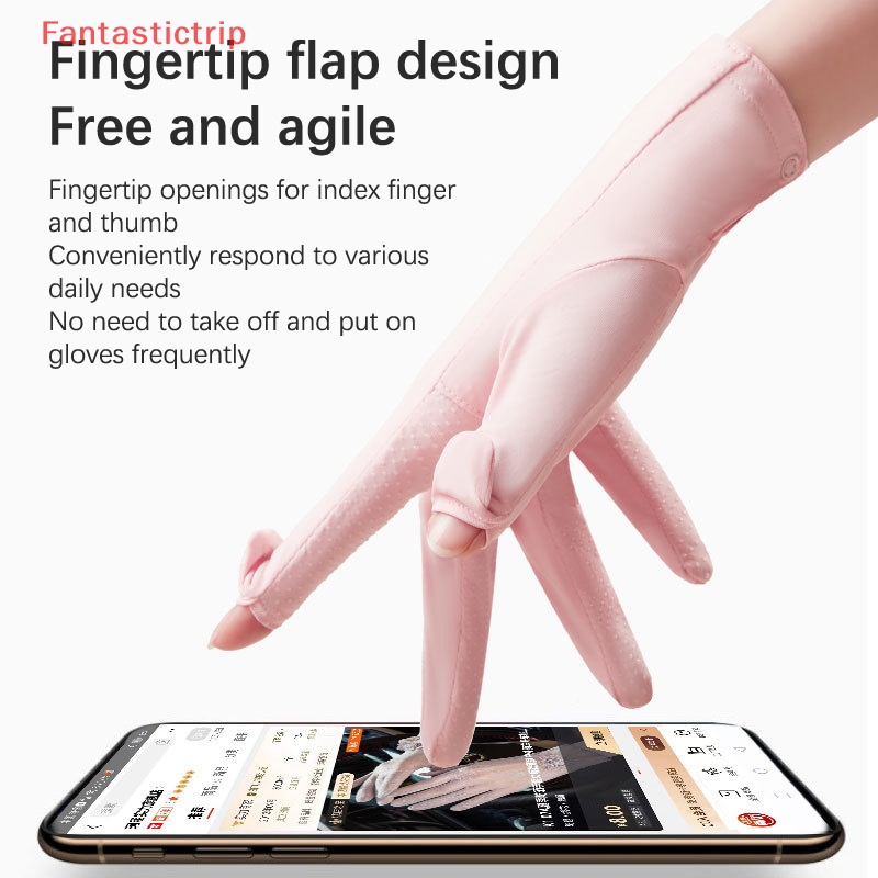 Găng Tay Chống Nắng / Tia UV Màu Trơn Thời Trang Mùa Hè Mới Cho Nữ