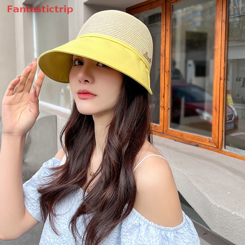 Mũ Cói Rộng Vành Thoáng Khí Chống Tia UV Thời Trang Đi Biển Mùa Hè Mới Cho Nữ