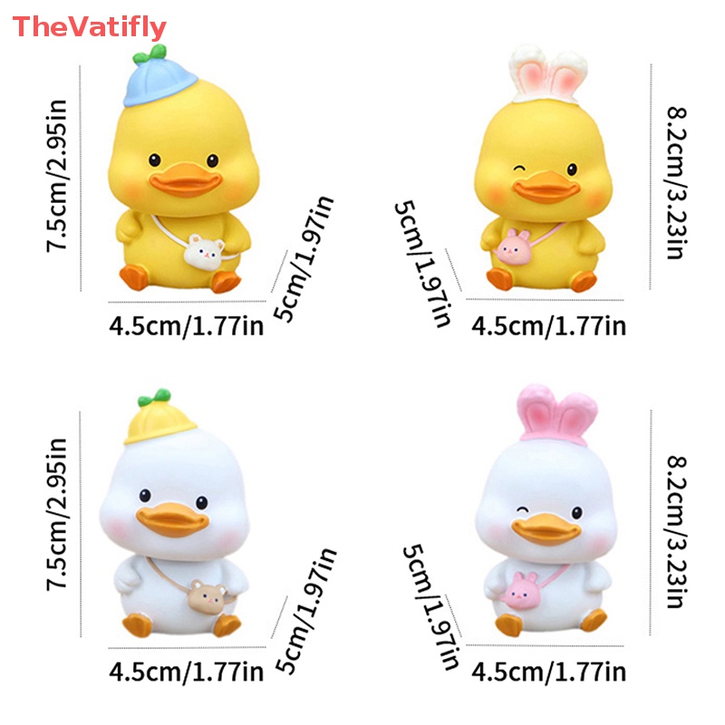 [Thevalifly] Búp Bê Resin Hình Chú Vịt Lắc Đầu Dễ Thương Trang Trí Xe Hơi