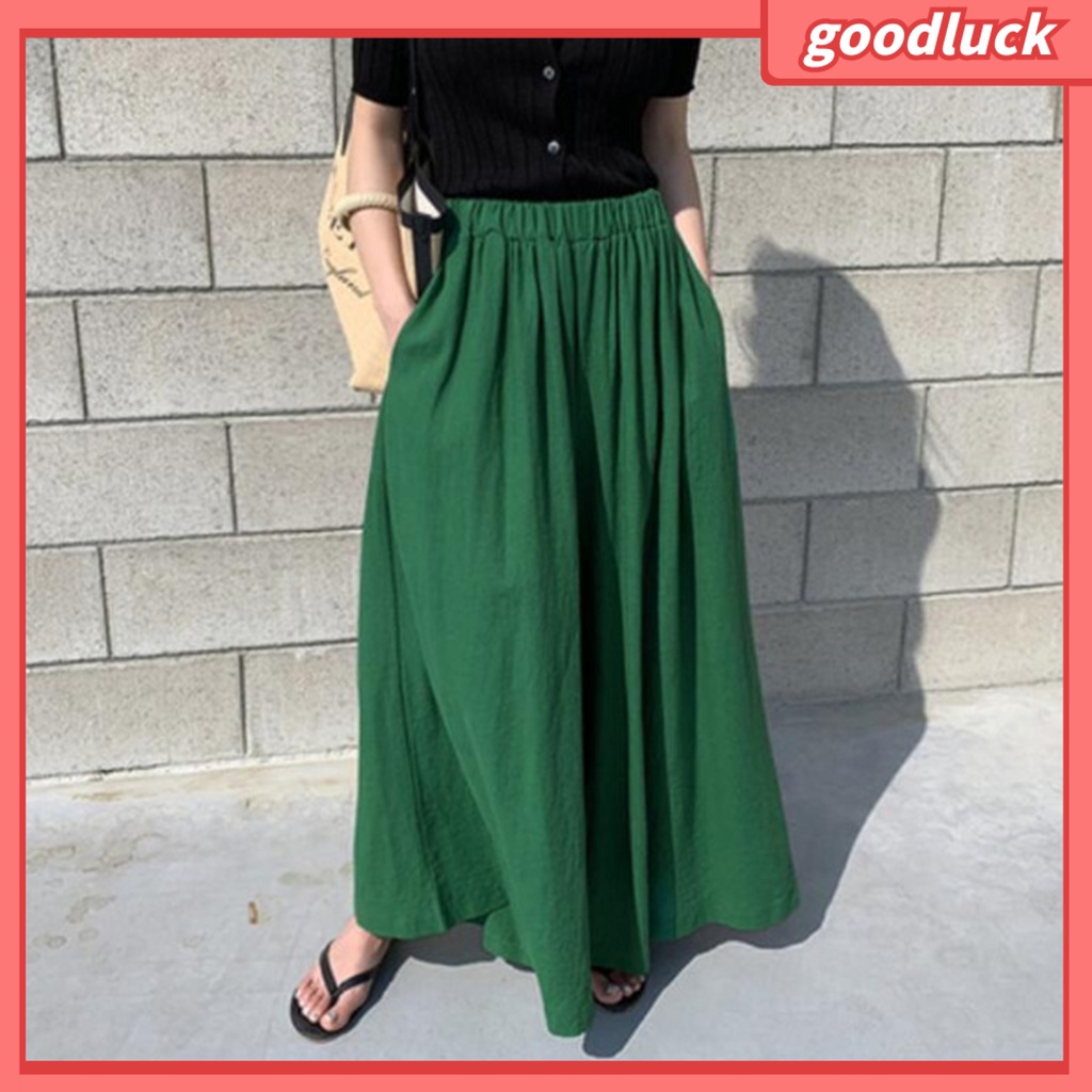 Quần Dài Ống Rộng Màu Sắc Đơn Giản Thời Trang Mùa Hè Cho Nữ