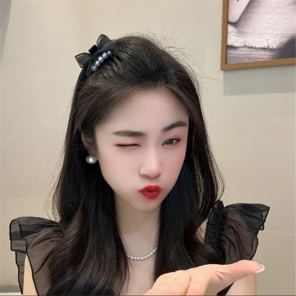 Kẹp Tóc Hình Cá Mập Bằng Vải Gạc Đính Nơ Dễ Thương Thời Trang Mùa Xuân 2023